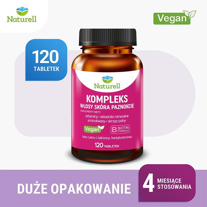 Naturell Kompleks Włosy Skóra Paznokcie w tabletkach, 120 szt.