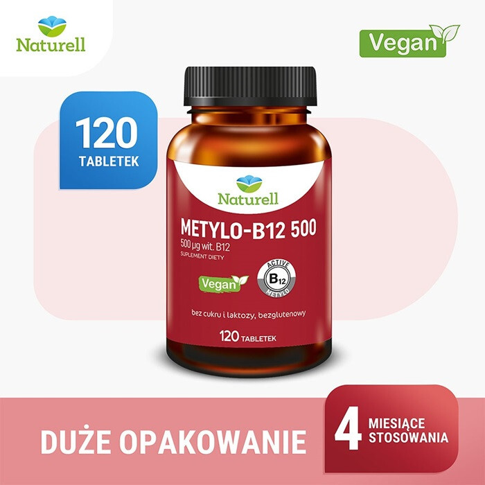 Naturell Metylo-B12 tabletki na niedobór witaminy B12, 120 szt.