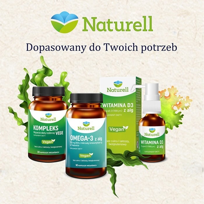 NATURELL Omega-3 z alg 90 kapsułek