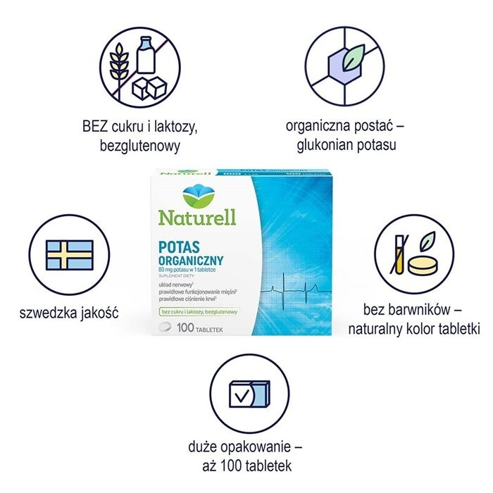 Naturell Potas organiczny tabletki, 100 szt.