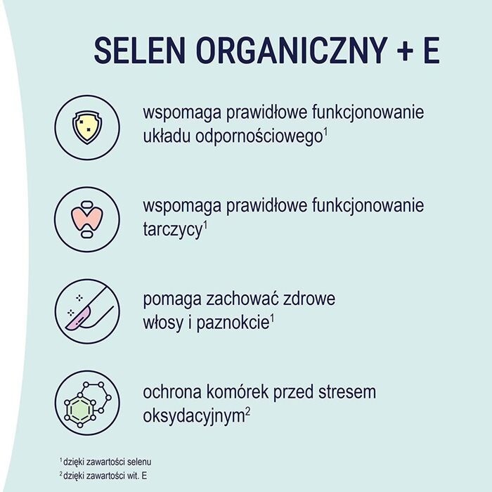Naturell Selen Organiczny + E tabletki do rozgryzania i żucia, 60 szt.