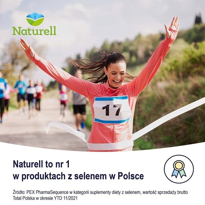 Naturell Selen Organiczny + E tabletki do rozgryzania i żucia, 60 szt.