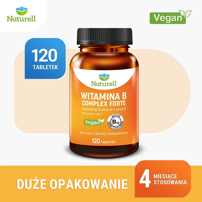 Naturell Witamina B Complex Forte tabletki z kompleksem witamin B, 120 szt.