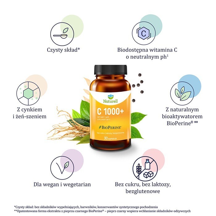 NATURELL Witamina C 1000+ 30 kapsułek
