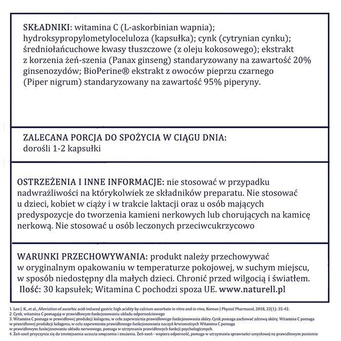 NATURELL Witamina C 1000+ 30 kapsułek