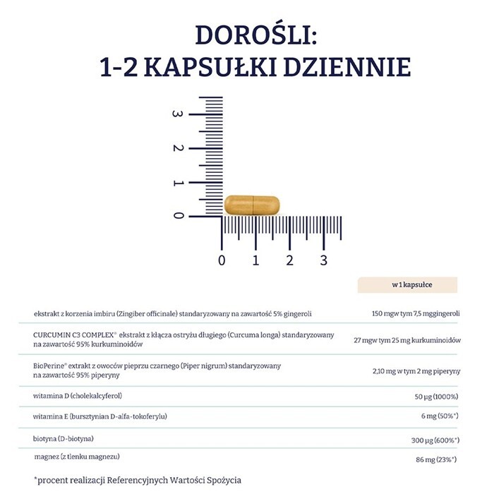 Naturell Witamina D 2000+ kapsułki z kurkumą i imbirem, 60 szt.