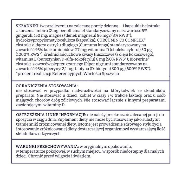 Naturell Witamina D 2000+ kapsułki z kurkumą i imbirem, 60 szt.
