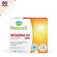 Naturell Witamina D3 2000 tabletki do rozgryzania i żucia , 60 szt.