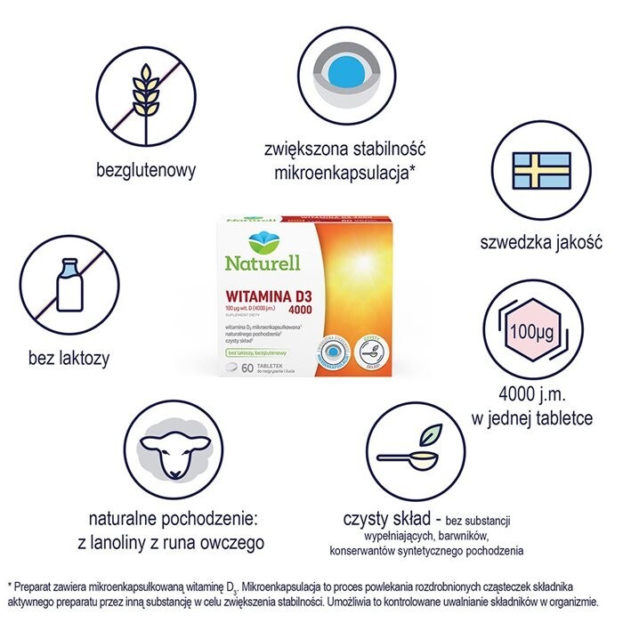 Naturell Witamina D3 4000 j.m 60 tabletek do ssania