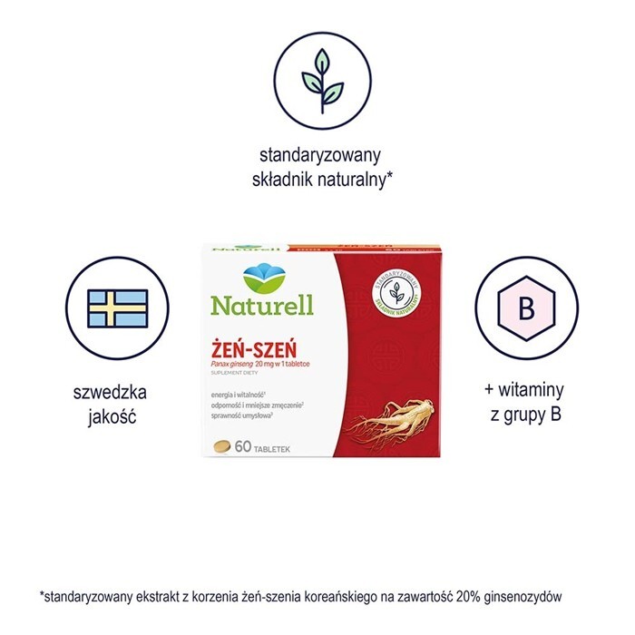 Naturell Żeń-szeń 100 mg tabletki, 60 szt.