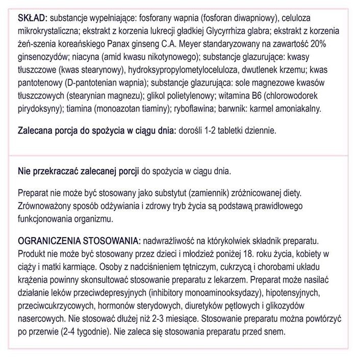 Naturell Żeń-szeń 100 mg tabletki, 60 szt.