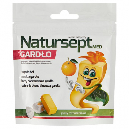 Natursept Med Gardło 9 gum rozpuszczalnych