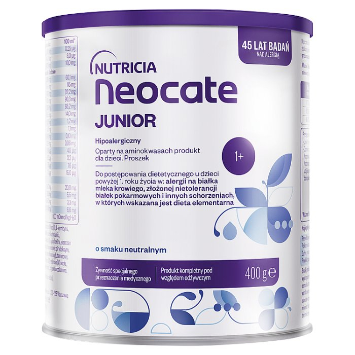 Neocate Junior 1+ preparat odżywczy o smaku neutralnym, 400 g