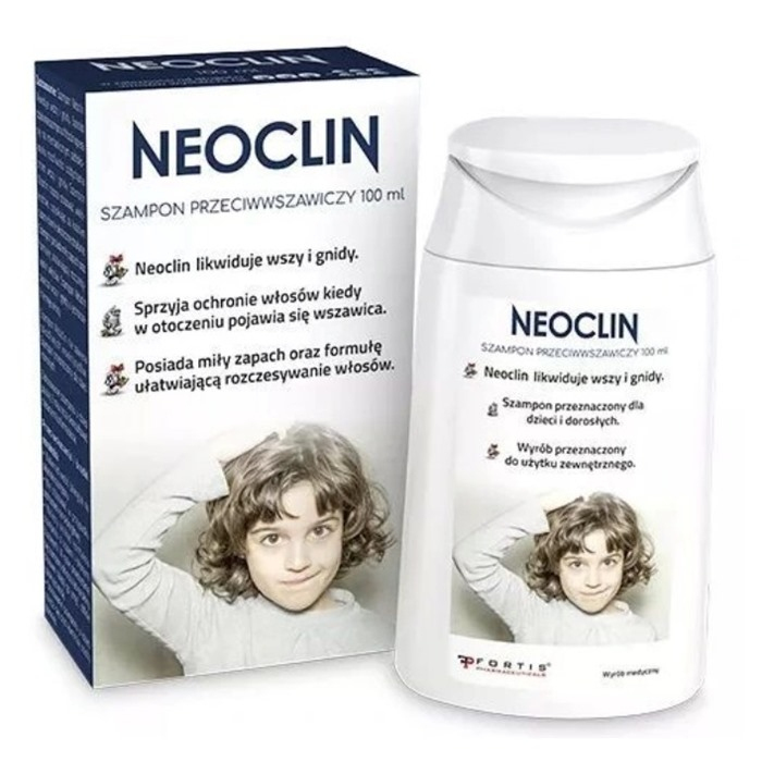 Neoclin szampon leczniczy na wszy i gnidy z grzebykiem, 100 ml