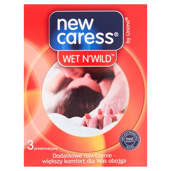 NEW CARESS Wet N'Wild Prezerwatywy dodatkowo nawilżane 3 szt.