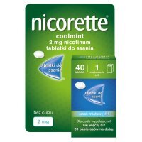 Nicorette Coolmint 2 mg tabletki do ssania na rzucenie palenia, 40 szt.