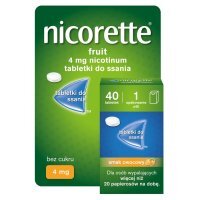 Nicorette Fruit 4 mg tabletki do ssania na rzucenie palenia, 40 szt.