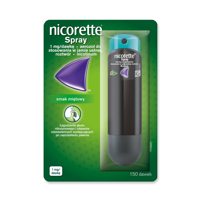 Nicorette Spray 1mg / dawkę aerozol do ust o smaku miętowym, 150 dawek
