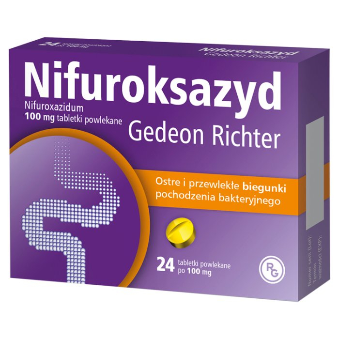 Nifuroksazyd Richter 100 mg 24 tabl.