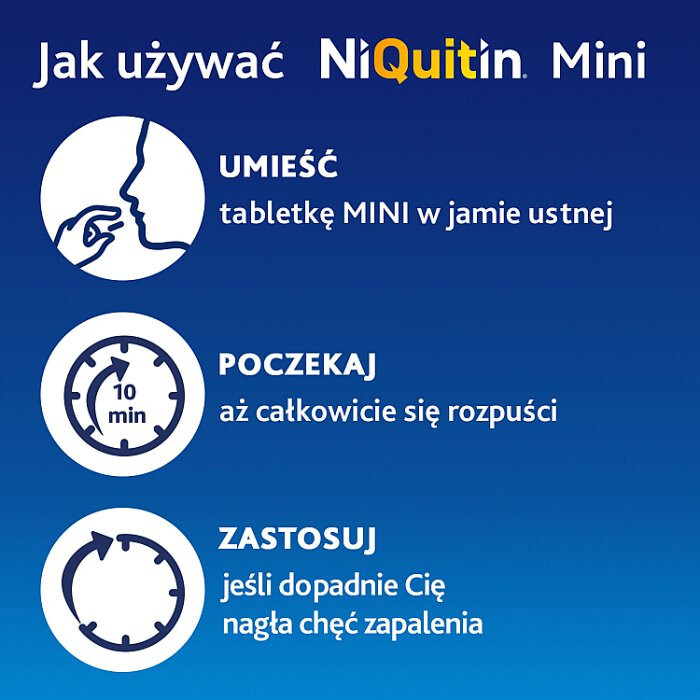 Niquitin Mini 2 mg tabletki wspomagające rzucanie palenia, 60 szt.