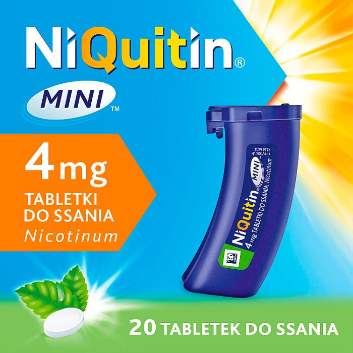 Niquitin Mini 4 mg tabletki do ssania z nikotyną terapeutyczną, 20 szt.