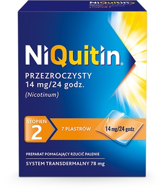 Niquitin przezroczysty 14mg/24godz. 7 plastrów / Rzucanie palenia