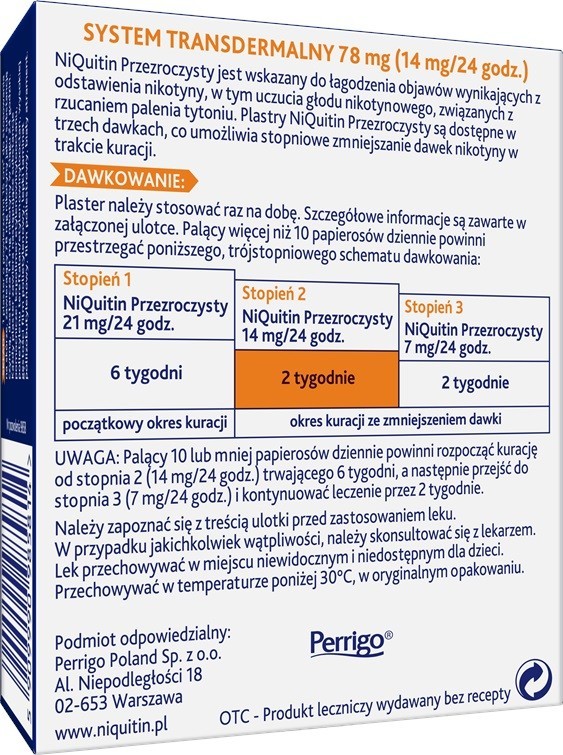 Niquitin przezroczysty 14mg/24godz. 7 plastrów / Rzucanie palenia