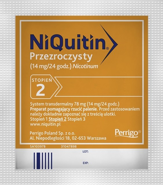 Niquitin przezroczysty 14mg/24godz. 7 plastrów / Rzucanie palenia