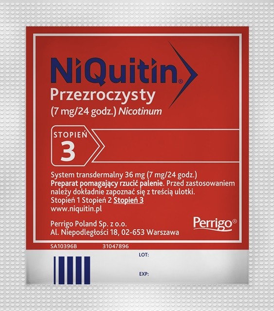 Niquitin przezroczysty 7mg/24godz. 7 plastrów / Rzucanie palenia