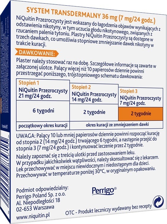 Niquitin przezroczysty 7mg/24godz. 7 plastrów / Rzucanie palenia
