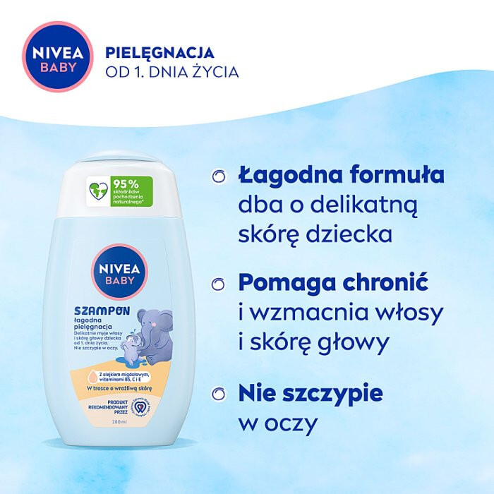 Nivea Baby delikatny szampon łagodzący dla dzieci, 200 ml