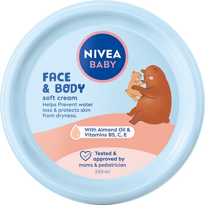 Nivea Baby krem pielęgnacyjny do twarzy i ciała dla niemowląt, 200 ml