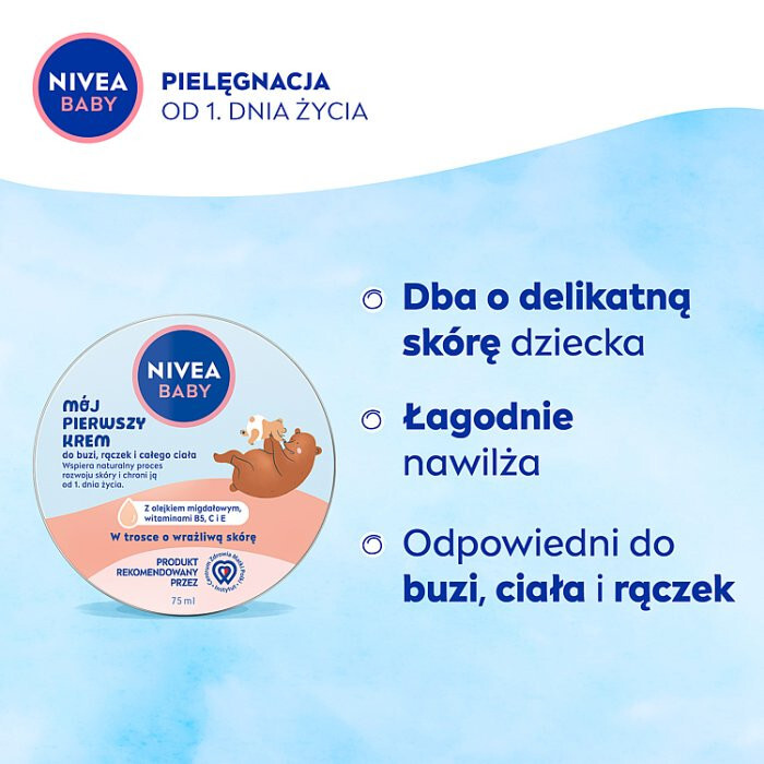 Nivea Baby Mój pierwszy krem krem do buzi, rączek i całego ciała, 75 ml