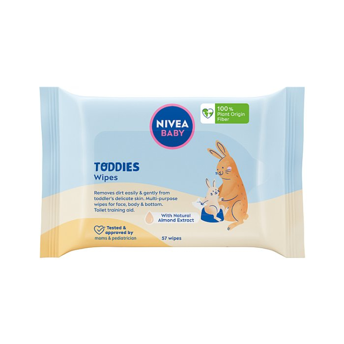 Nivea Baby Toddies chusteczki nawilżane biodegradowalne, 57 szt.