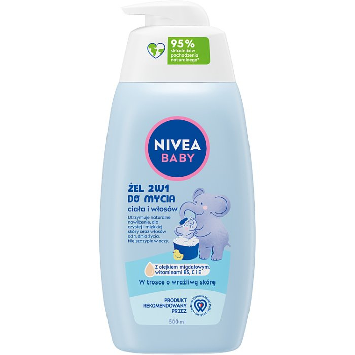Nivea Baby żel 2w1 do mycia ciała i włosów dla niemowląt, 500 ml