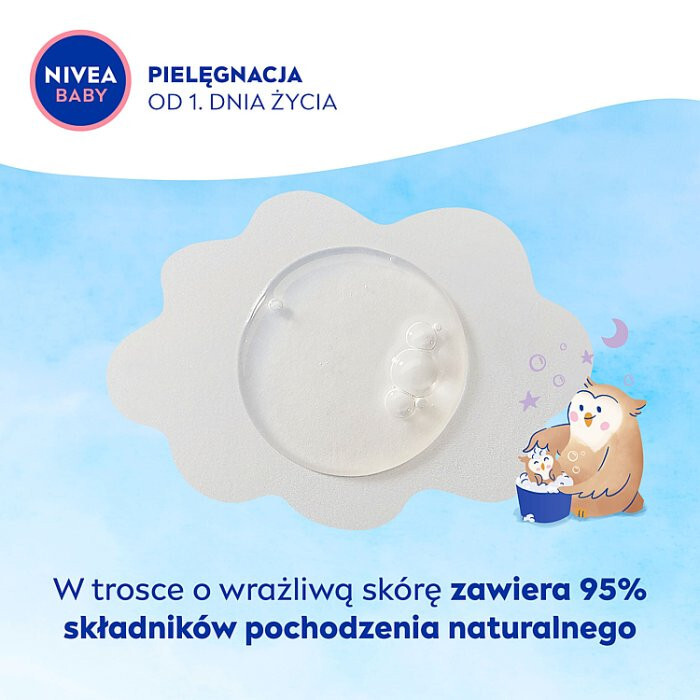 Nivea Baby żel 2w1 do mycia ciała i włosów na dobranoc od 1. dnia, 200 ml
