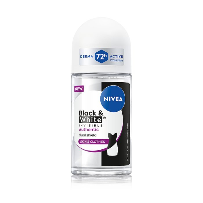 Nivea Black & White Invisible Authentic antyperspirant roll-on, 50 ml