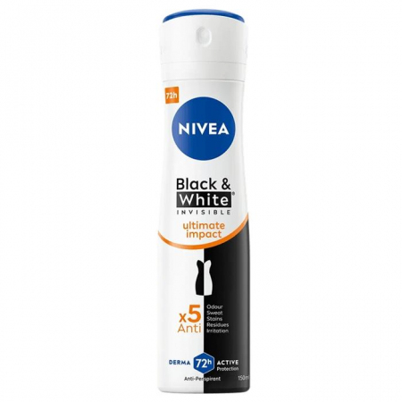 Nivea Black&White Invisible Ultimate Impact antyperspirant, 150 ml