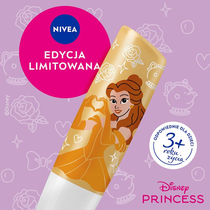 Nivea Disney Princess Pielęgnująca pomadka do ust Vanilla Cupcake, 4,8 g