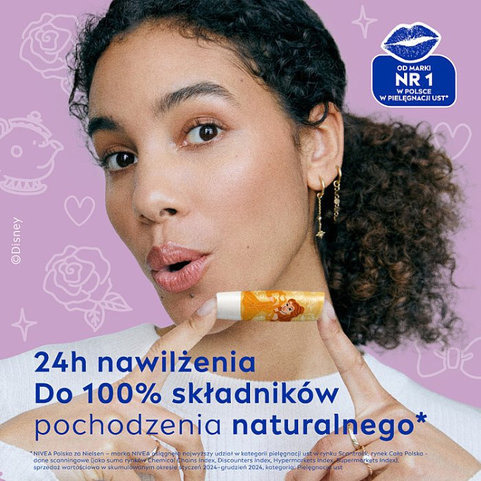 Nivea Disney Princess Pielęgnująca pomadka do ust Vanilla Cupcake, 4,8 g