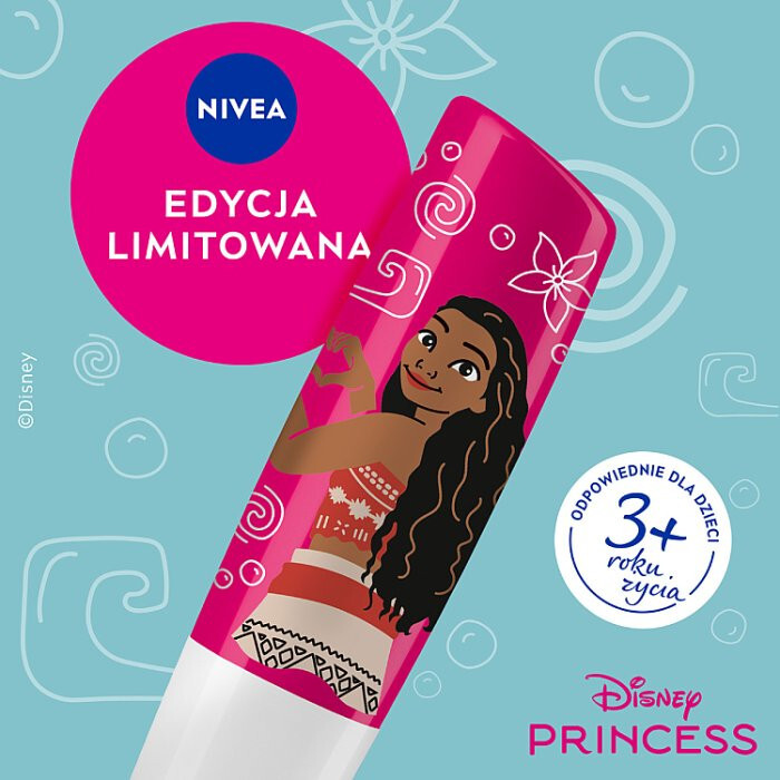Nivea Disney Princess Pielęgnująca pomadka do ust Watermelon Sorbet, 4,8 g