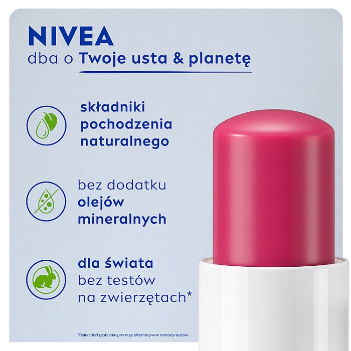 Nivea Disney Princess Pielęgnująca pomadka do ust Wild Cranberry, 4,8 g