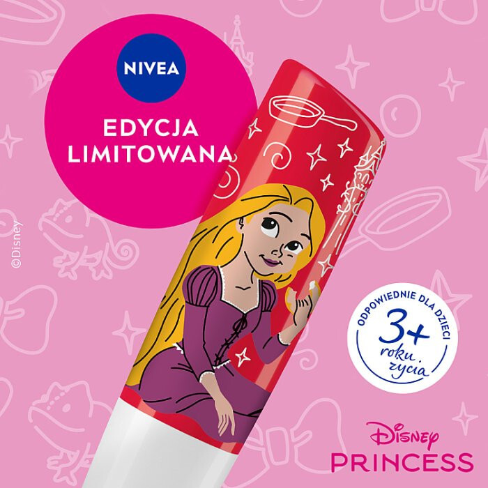 Nivea Disney Princess Pielęgnująca pomadka do ust Wild Cranberry, 4,8 g