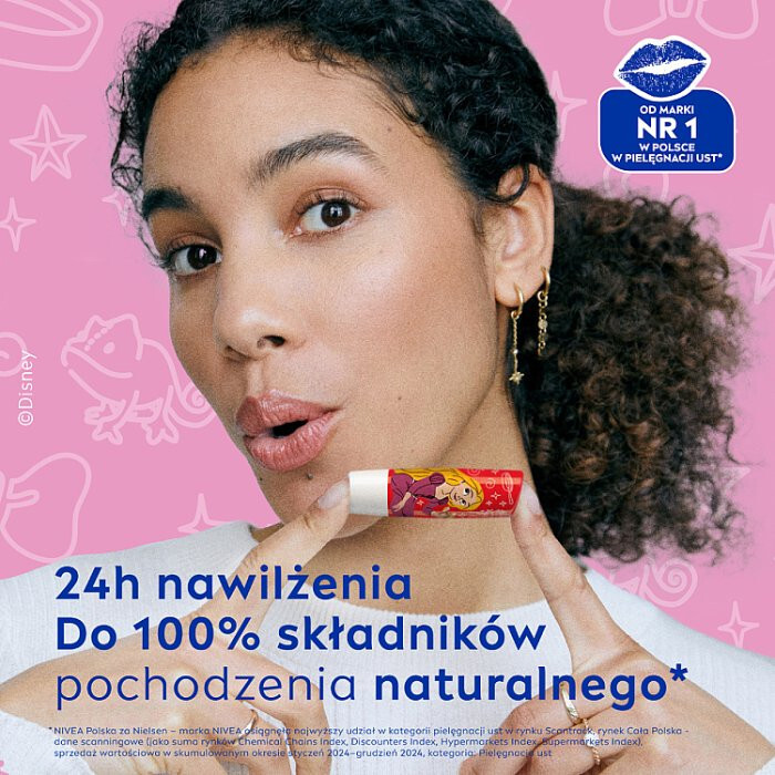 Nivea Disney Princess Pielęgnująca pomadka do ust Wild Cranberry, 4,8 g