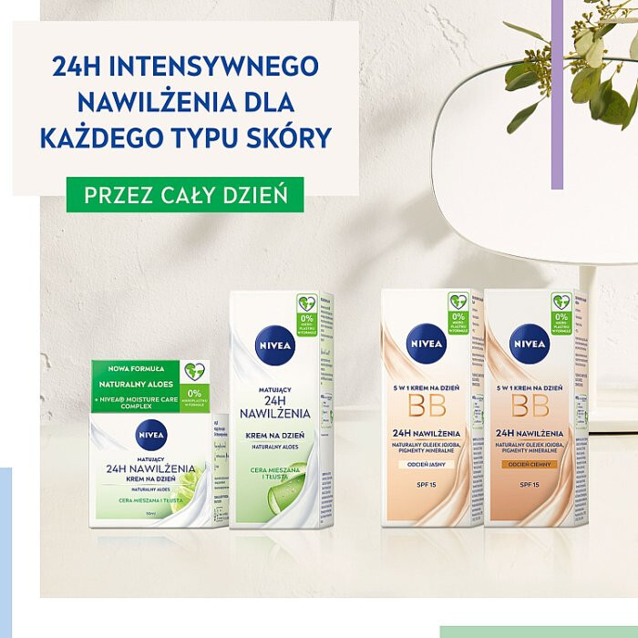 Nivea Matujący Krem na dzień 24H nawilżenia, 50 ml