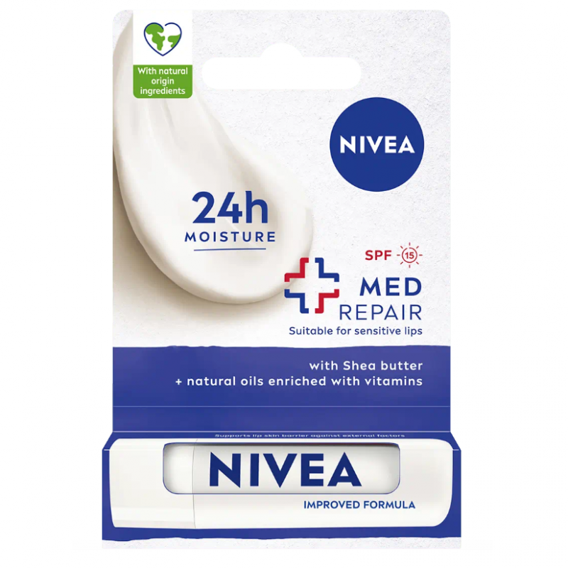 Nivea Med Repair Pielęgnująca pomadka do ust SPF15, 4,8 g