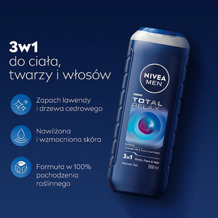 Nivea Men Total Relax żel pod prysznic dla mężczyzn, 500 ml