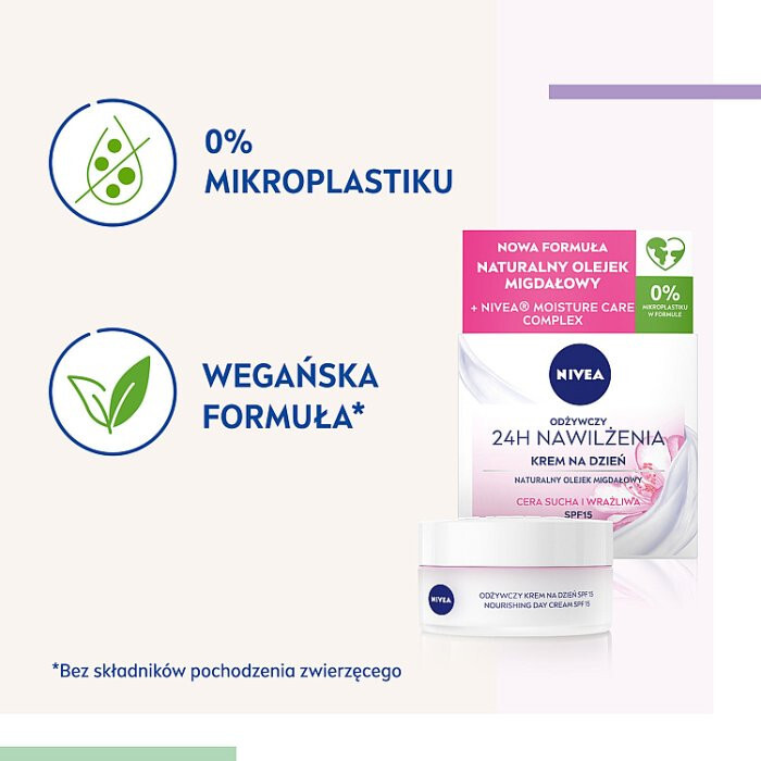 NIVEA Odżywczy Krem na Dzień 24H nawilżenia SPF15 50 ml