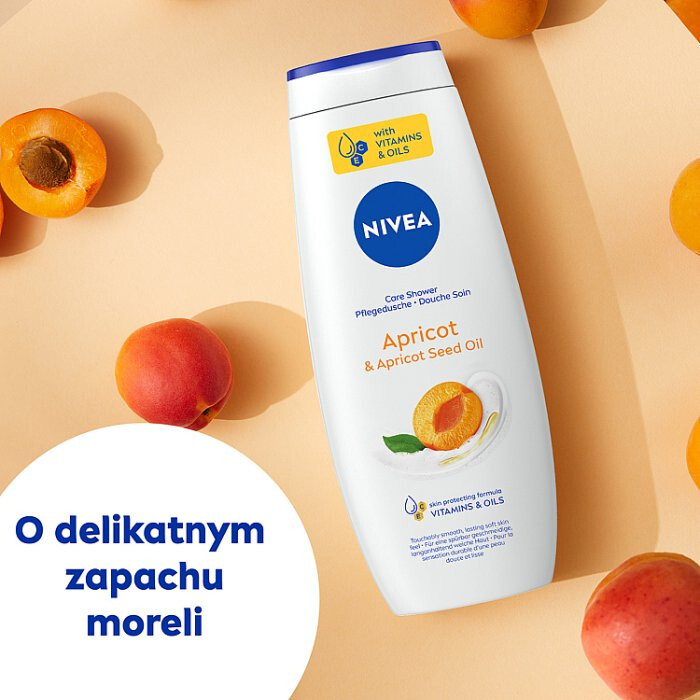 Nivea Pielęgnujący żel pod prysznic z naturalnym olejkiem z moreli, 500 ml