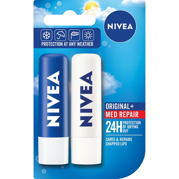 Nivea Pomadka duop. Orig. + Med Repair, 4,8 g